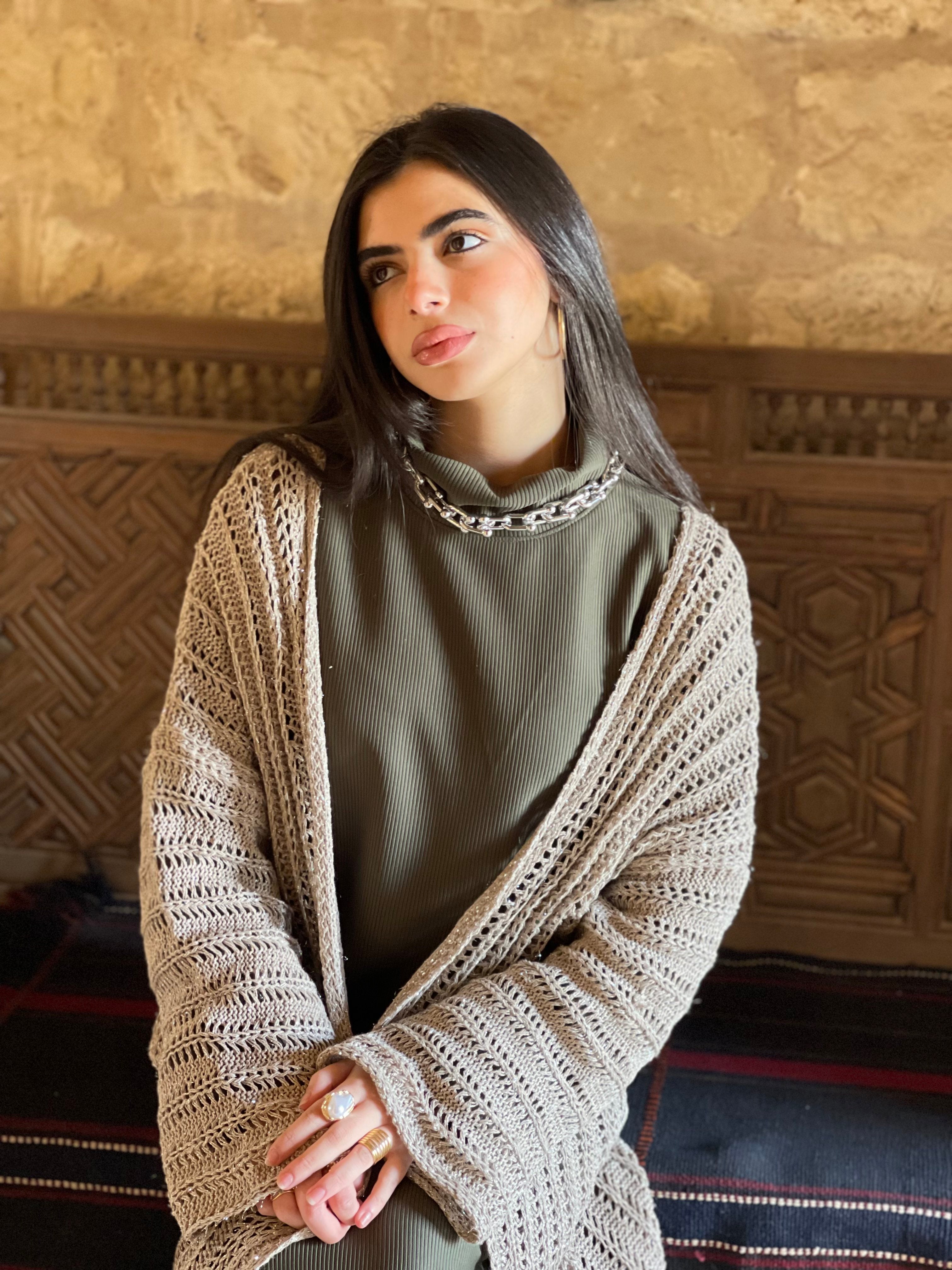 Beige Silver shimmery Kimono