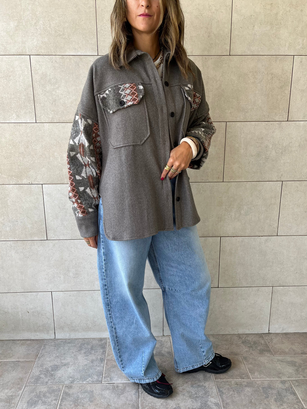 Aztec Pattern Shacket