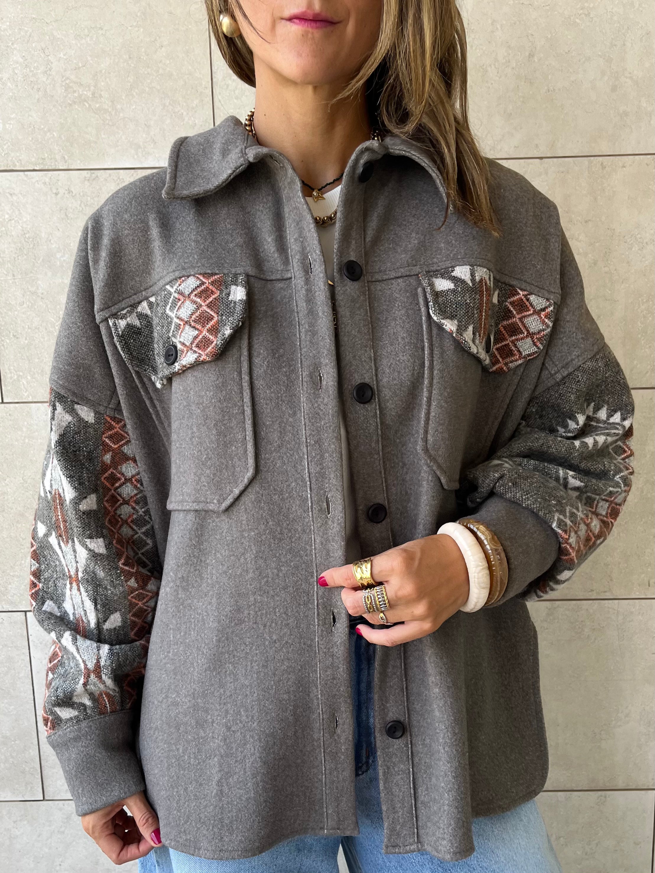 Aztec Pattern Shacket