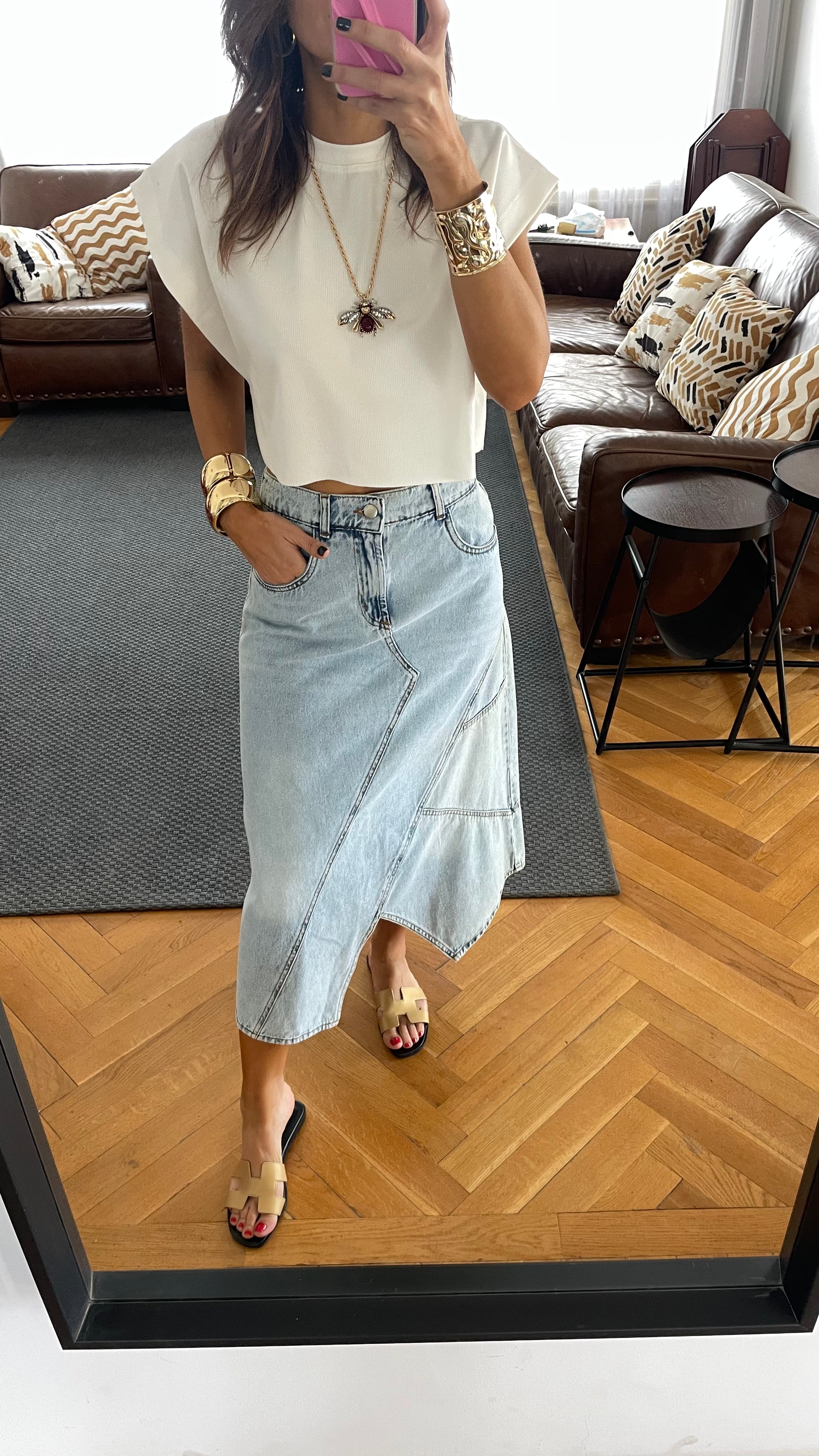 Madison Denim Skirt