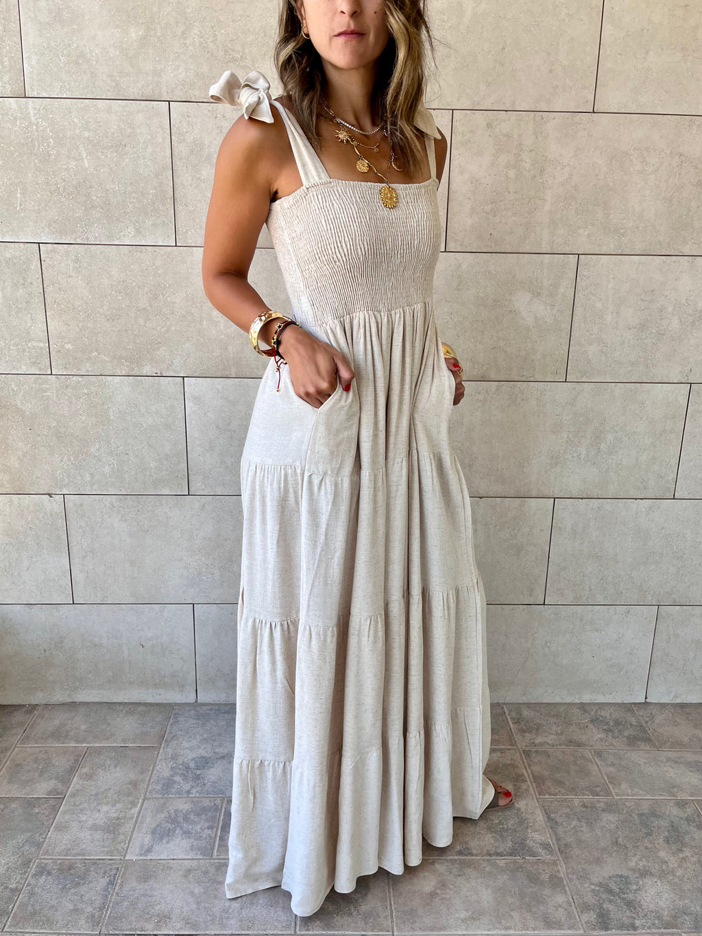 Beige Gypsy Dress