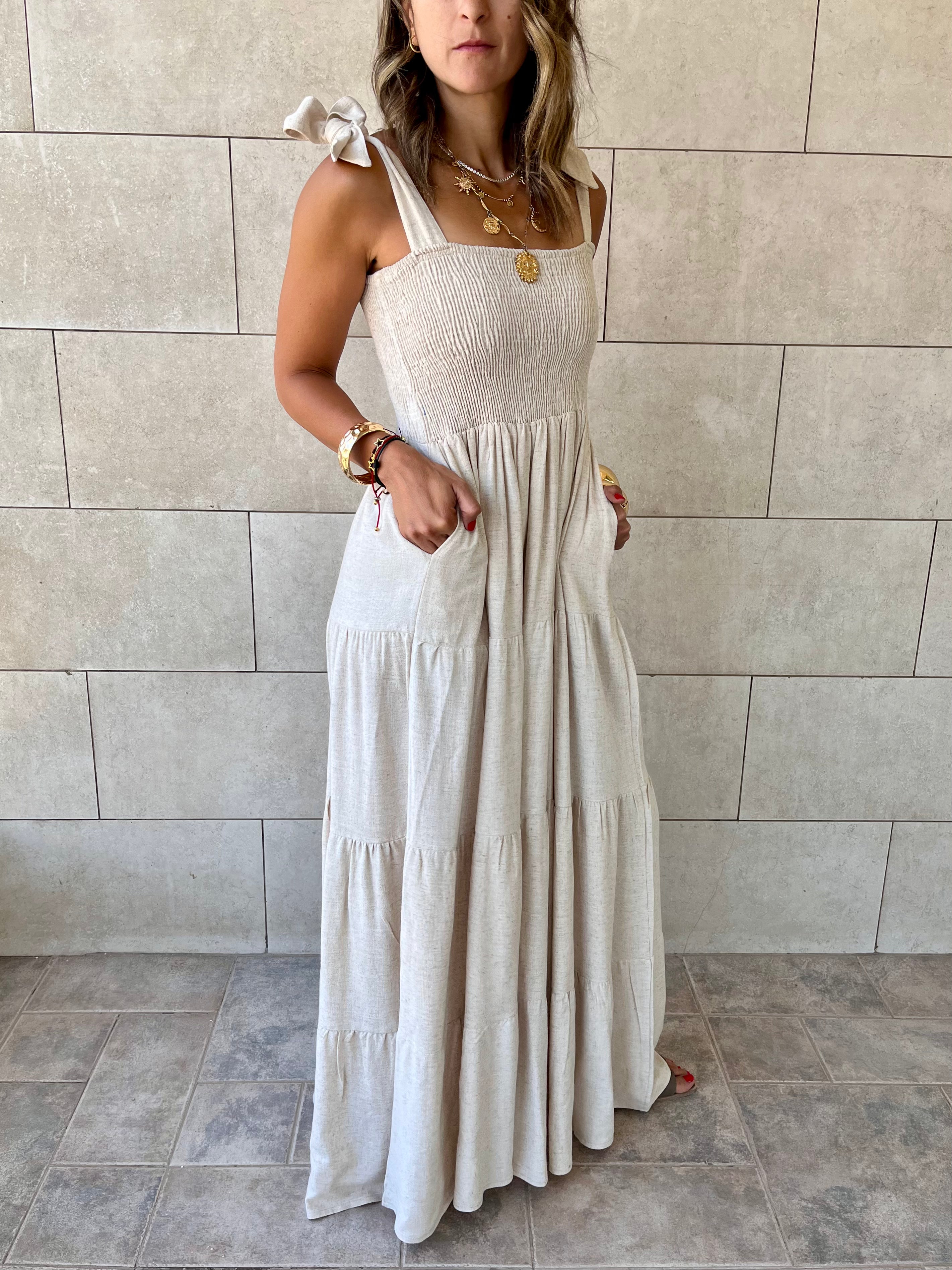 Beige Gypsy Dress
