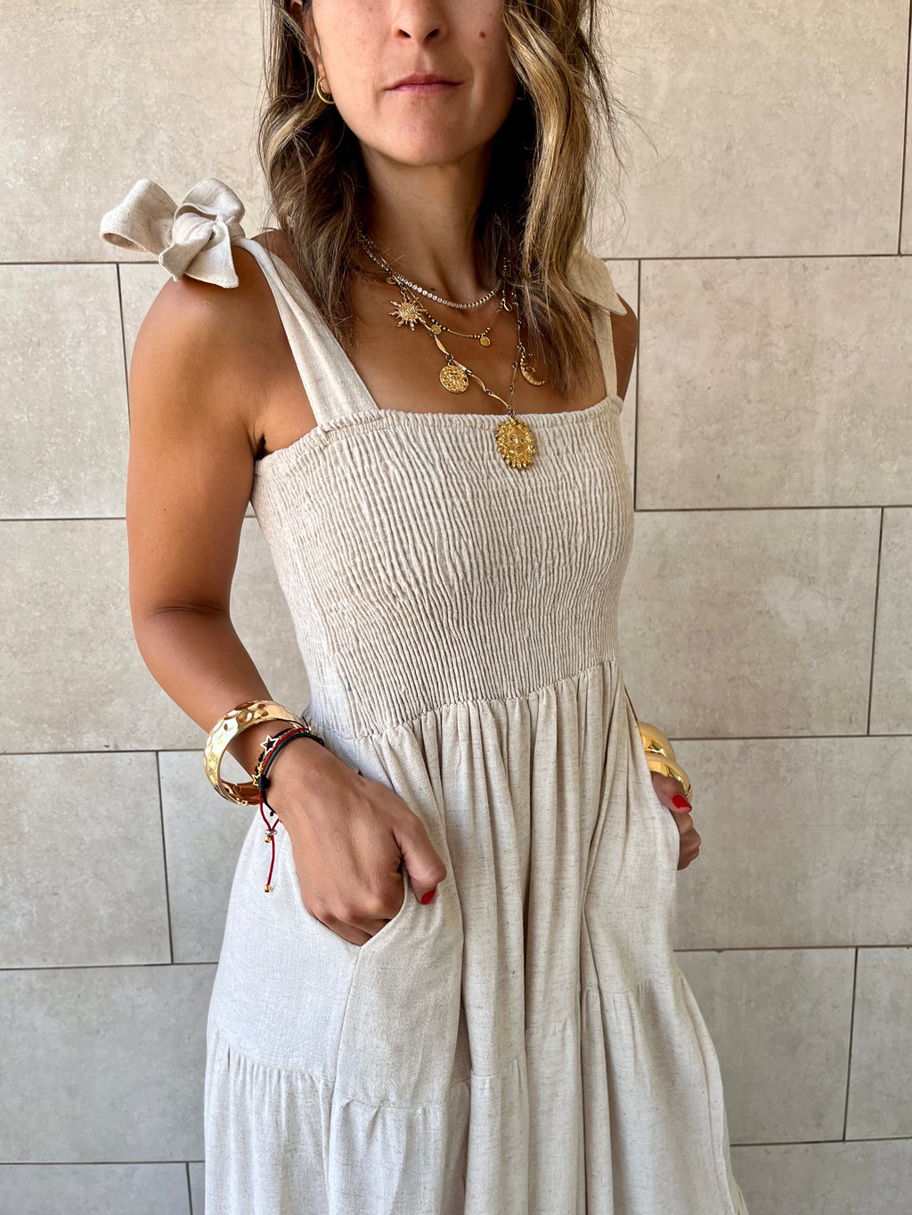 Beige Gypsy Dress