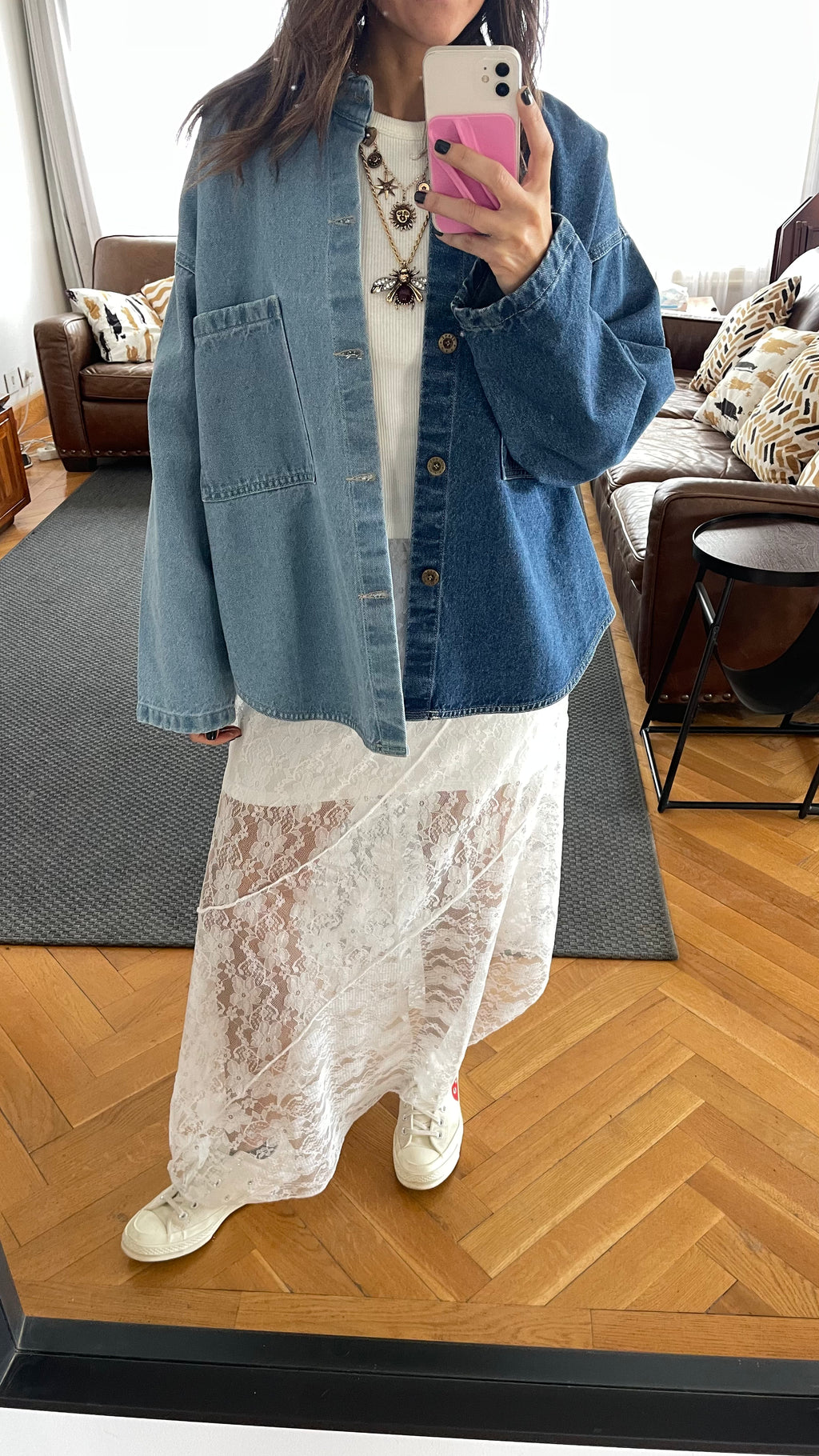 Blue Two Tone Denim Layer Shirt