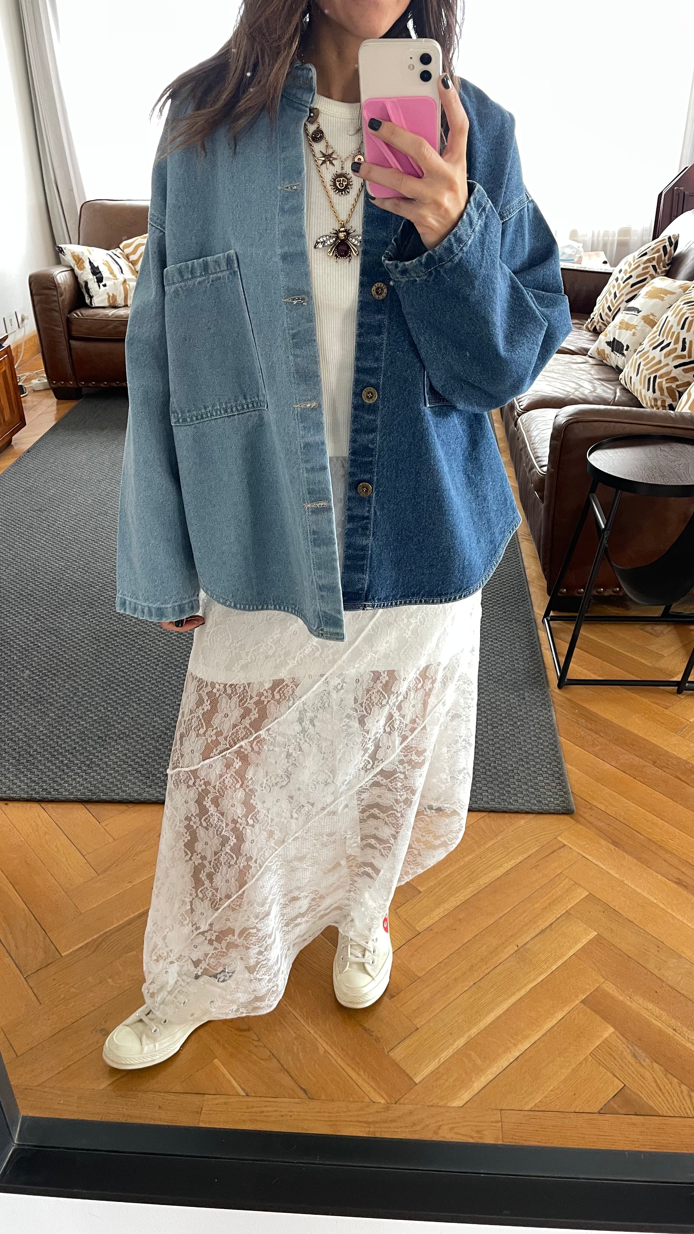 Blue Two Tone Denim Layer Shirt