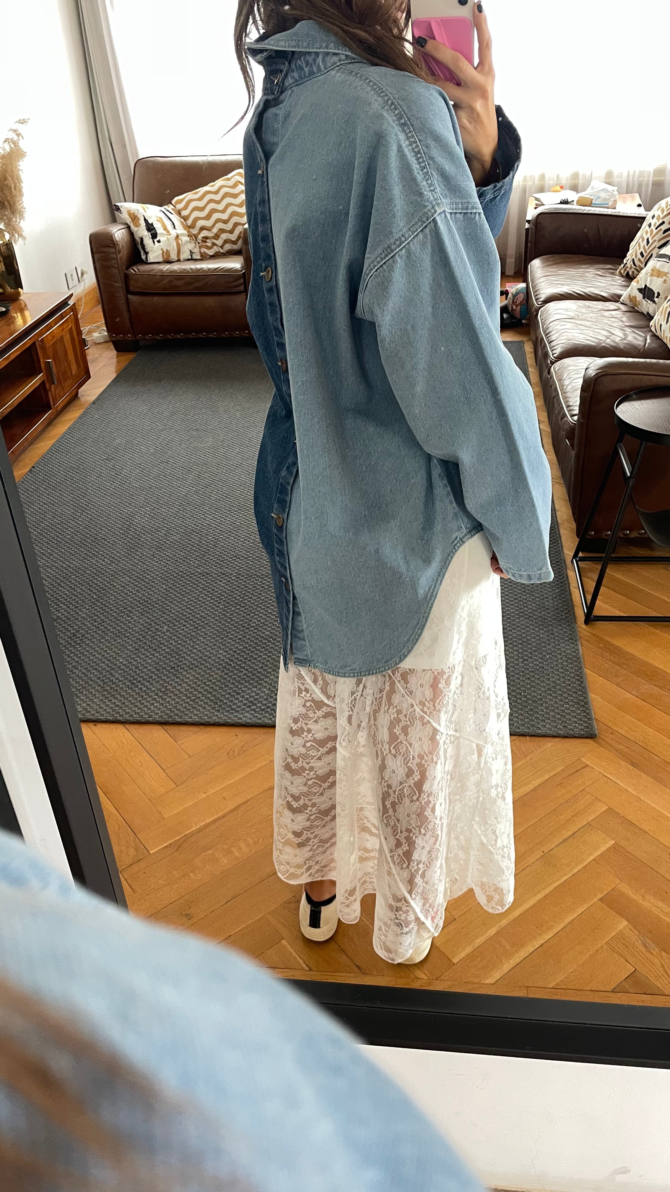 Blue Two Tone Denim Layer Shirt