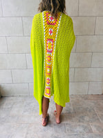 Lime Back Detailed Crochet Coverup