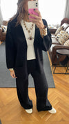 Black V Buttons Knit Set