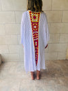 White Back Detailed Crochet Coverup