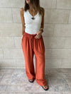 Rust Essential Linen Pants