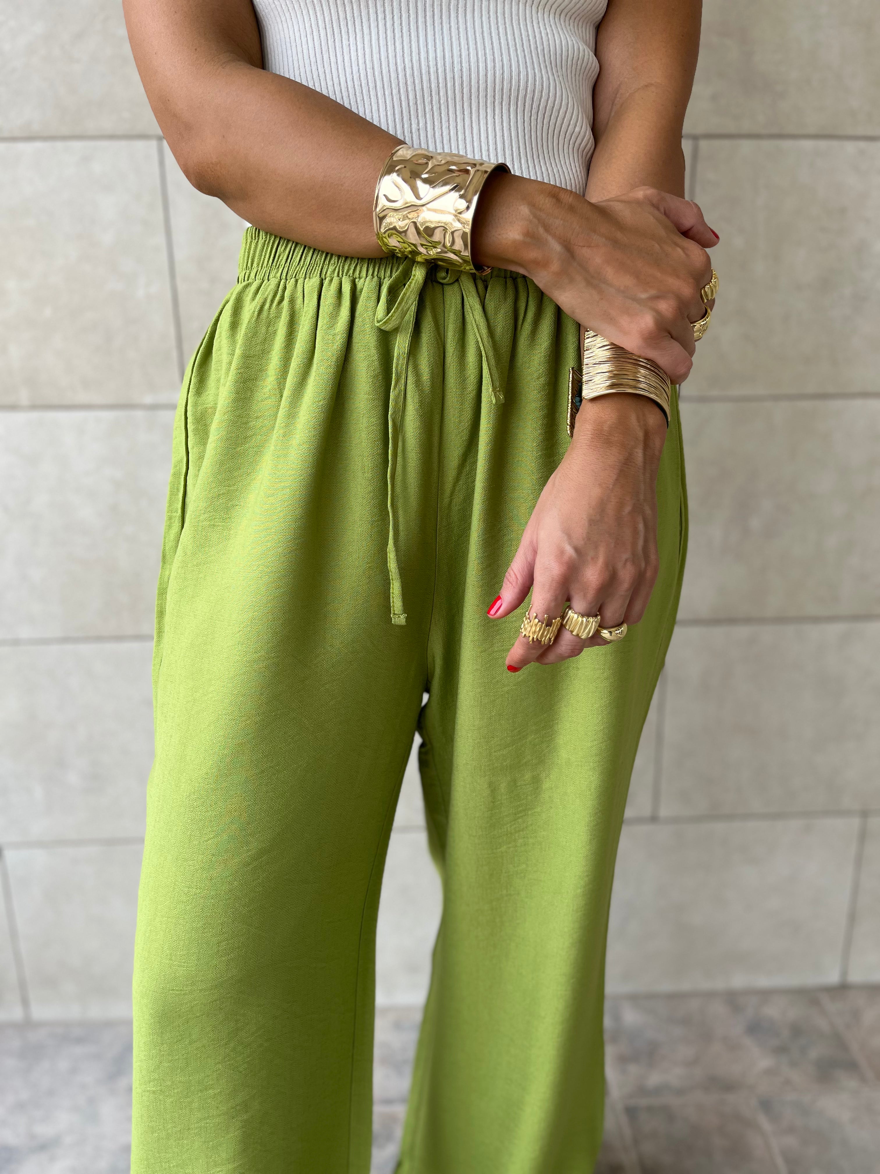 Lime Essential Linen Pants