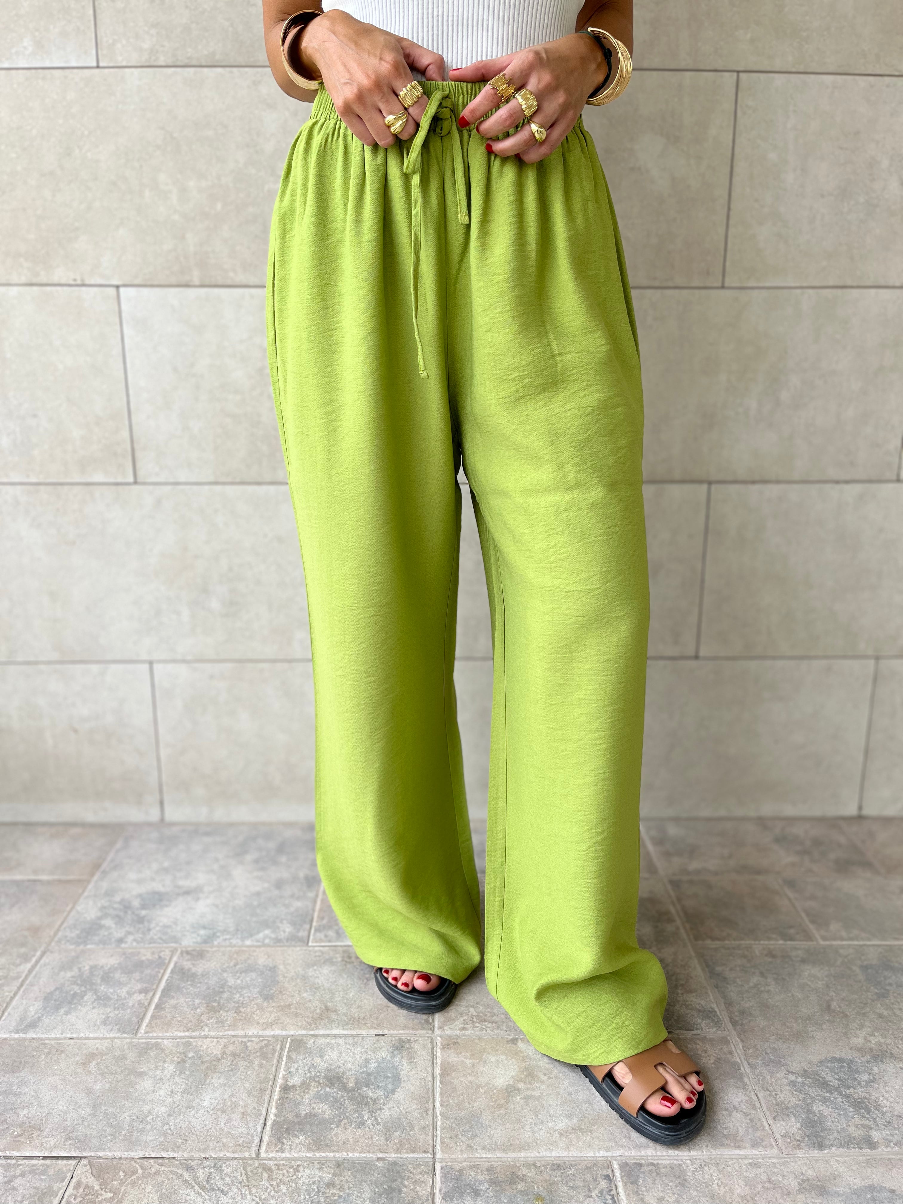 Lime Essential Linen Pants
