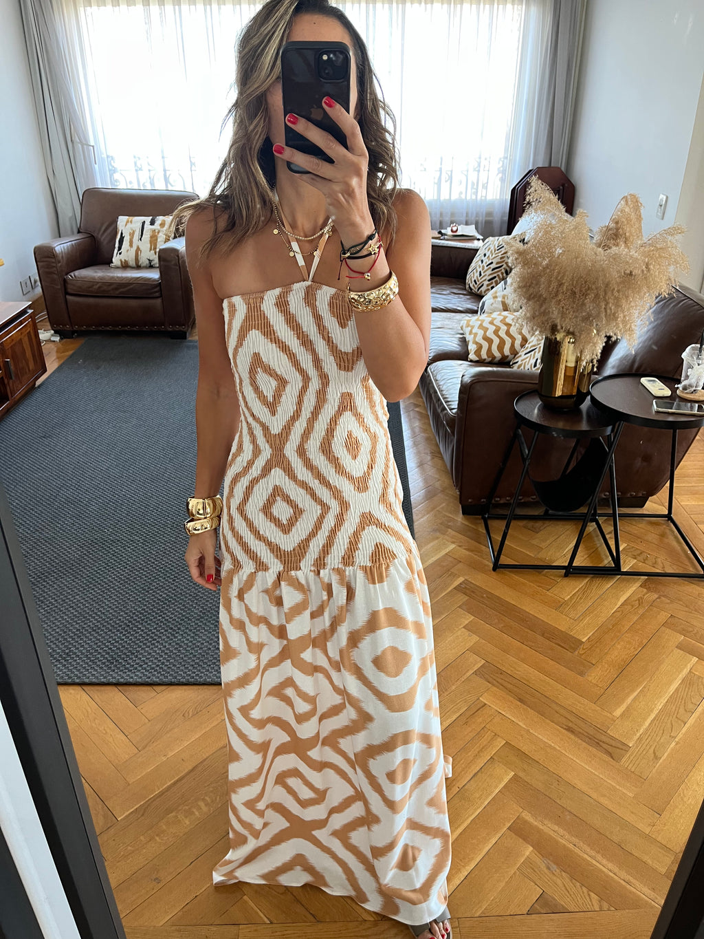 Beige Hawaiian Breeze Dress