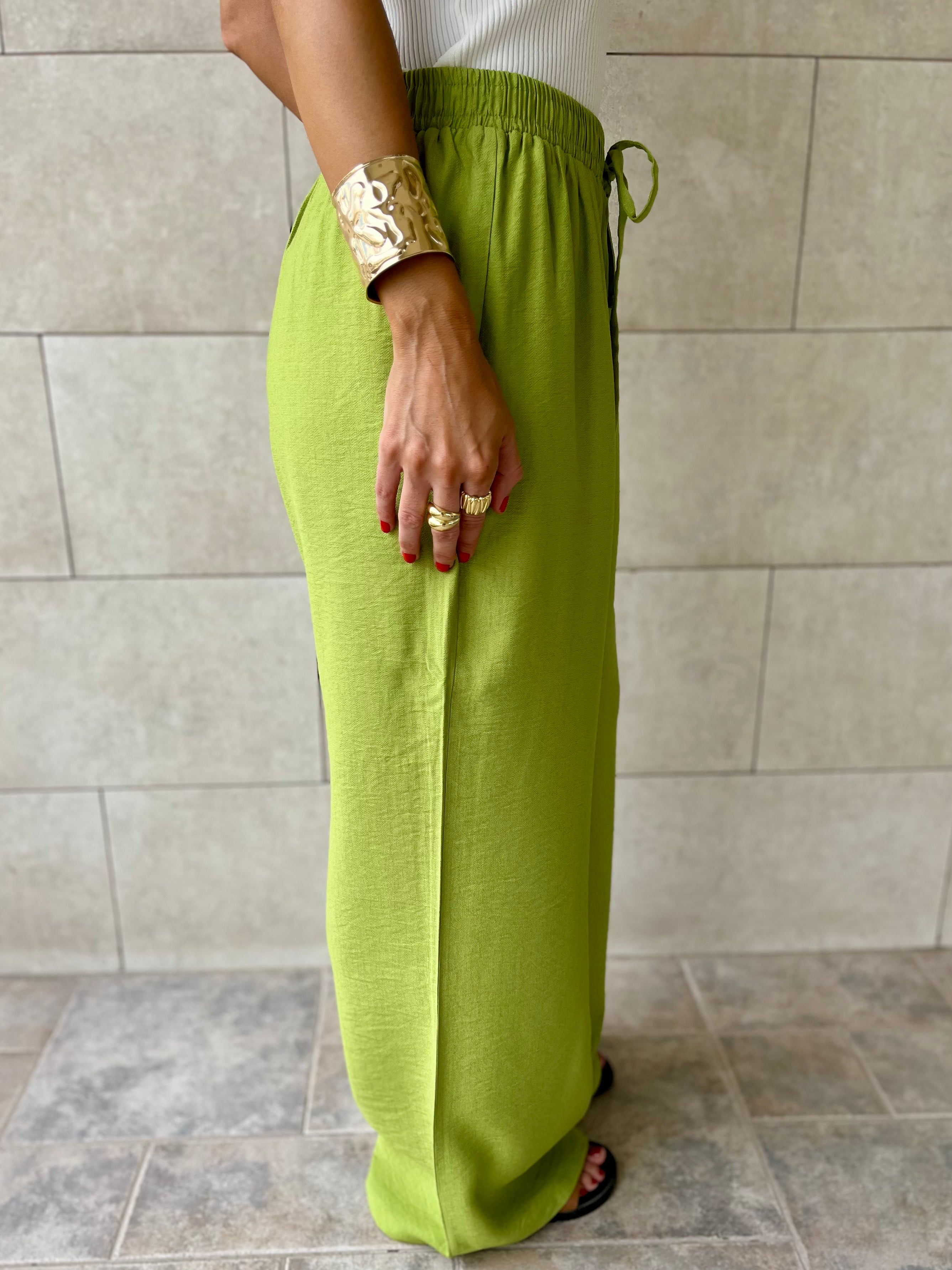 Lime Essential Linen Pants
