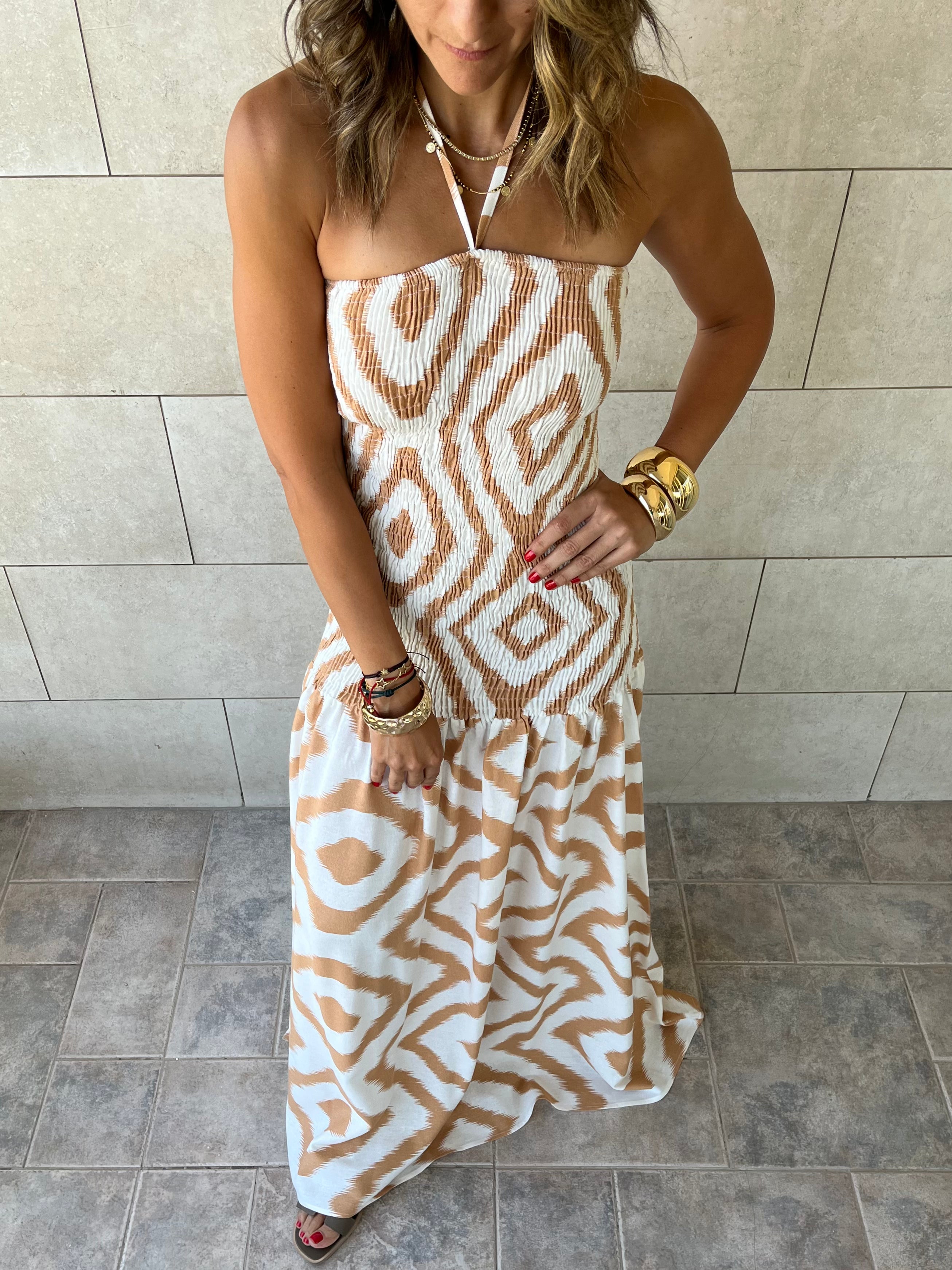 Beige Hawaiian Breeze Dress