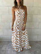 Beige Hawaiian Breeze Dress