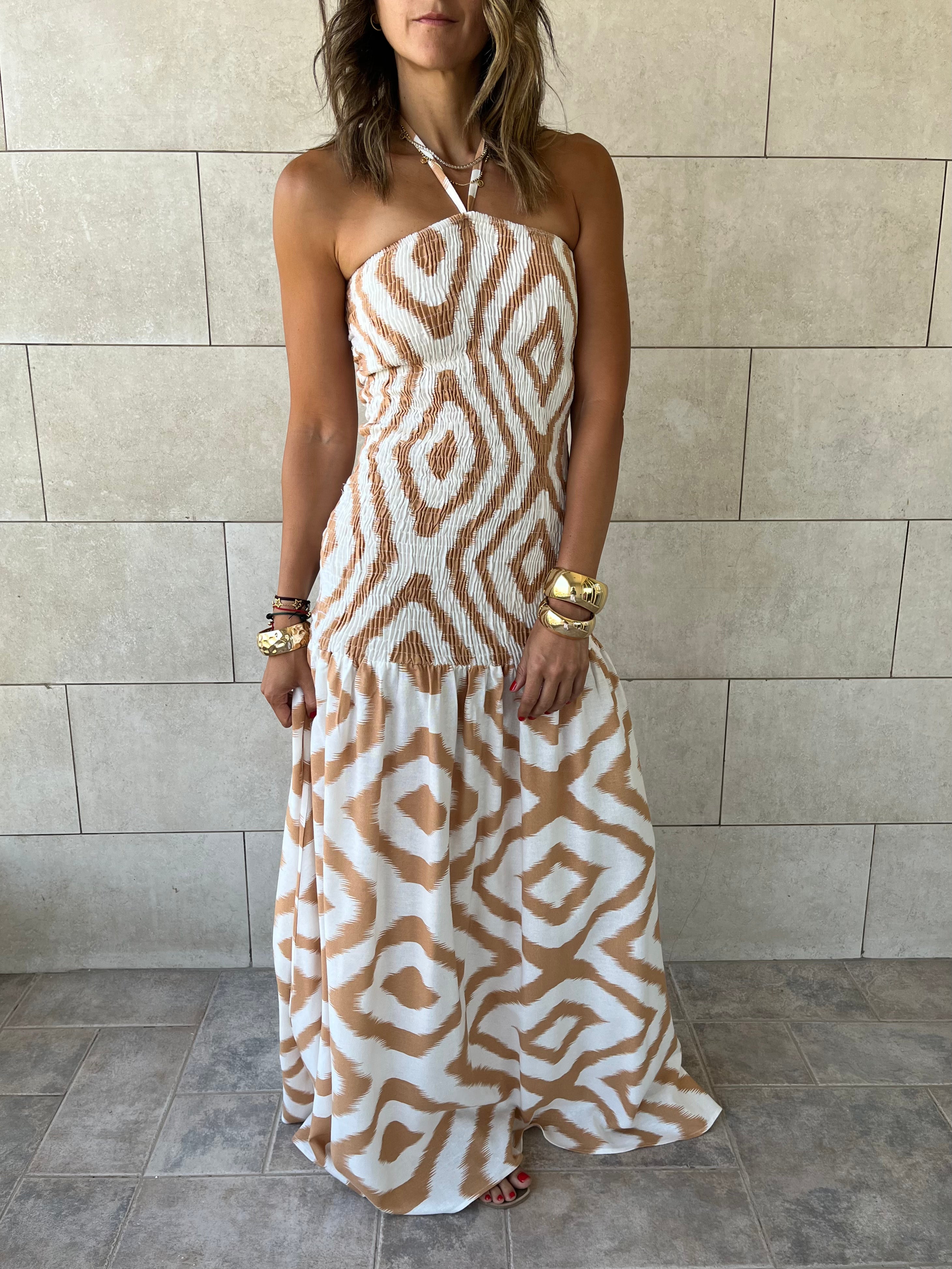 Beige Hawaiian Breeze Dress