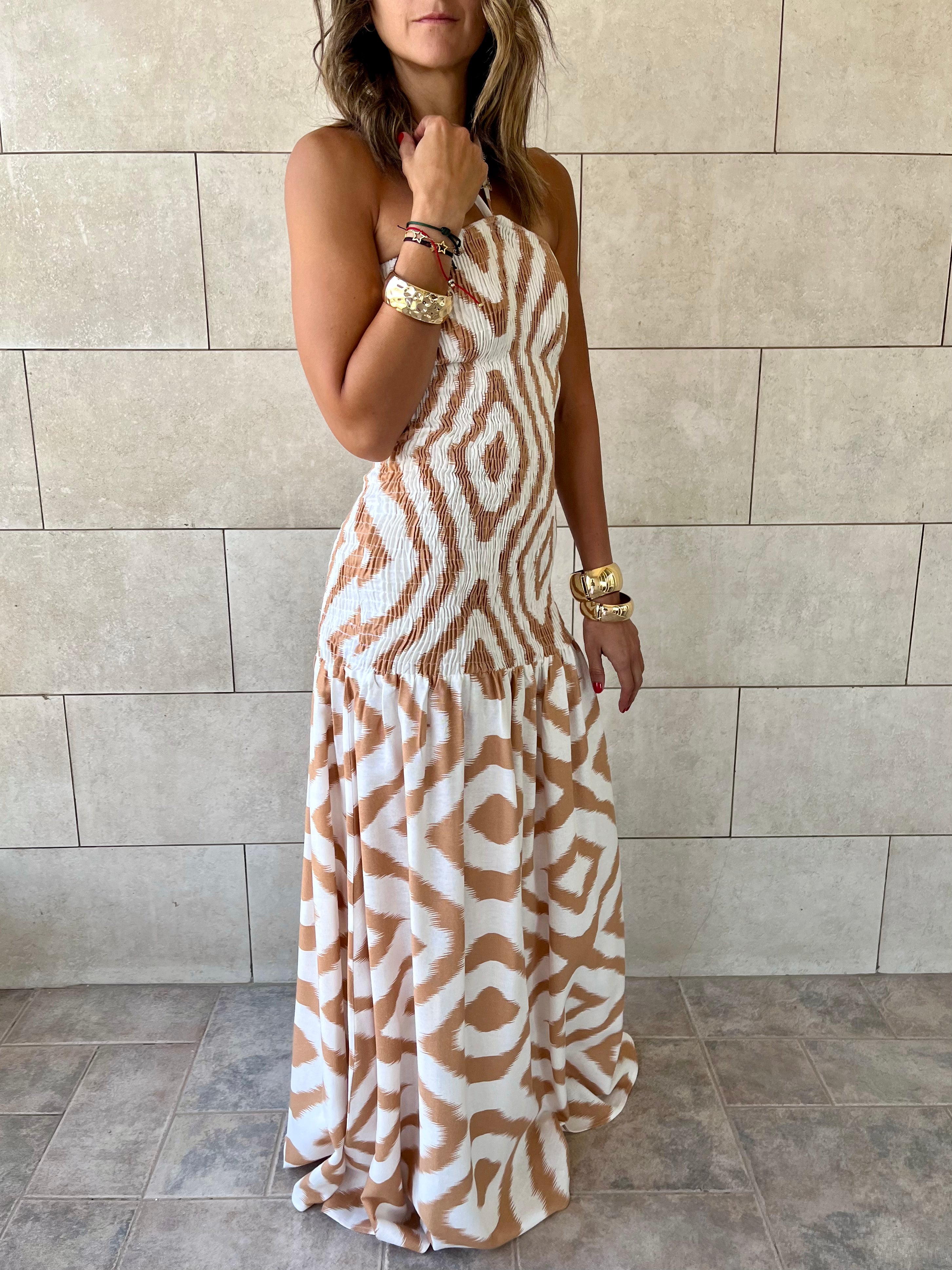 Beige Hawaiian Breeze Dress