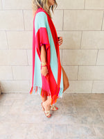 Turquoise & Orange Wavy In Sahara The Light Cardi