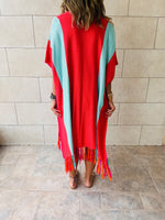 Turquoise & Orange Wavy In Sahara The Light Cardi