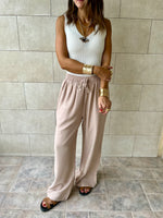 Beige Essential Linen Pants