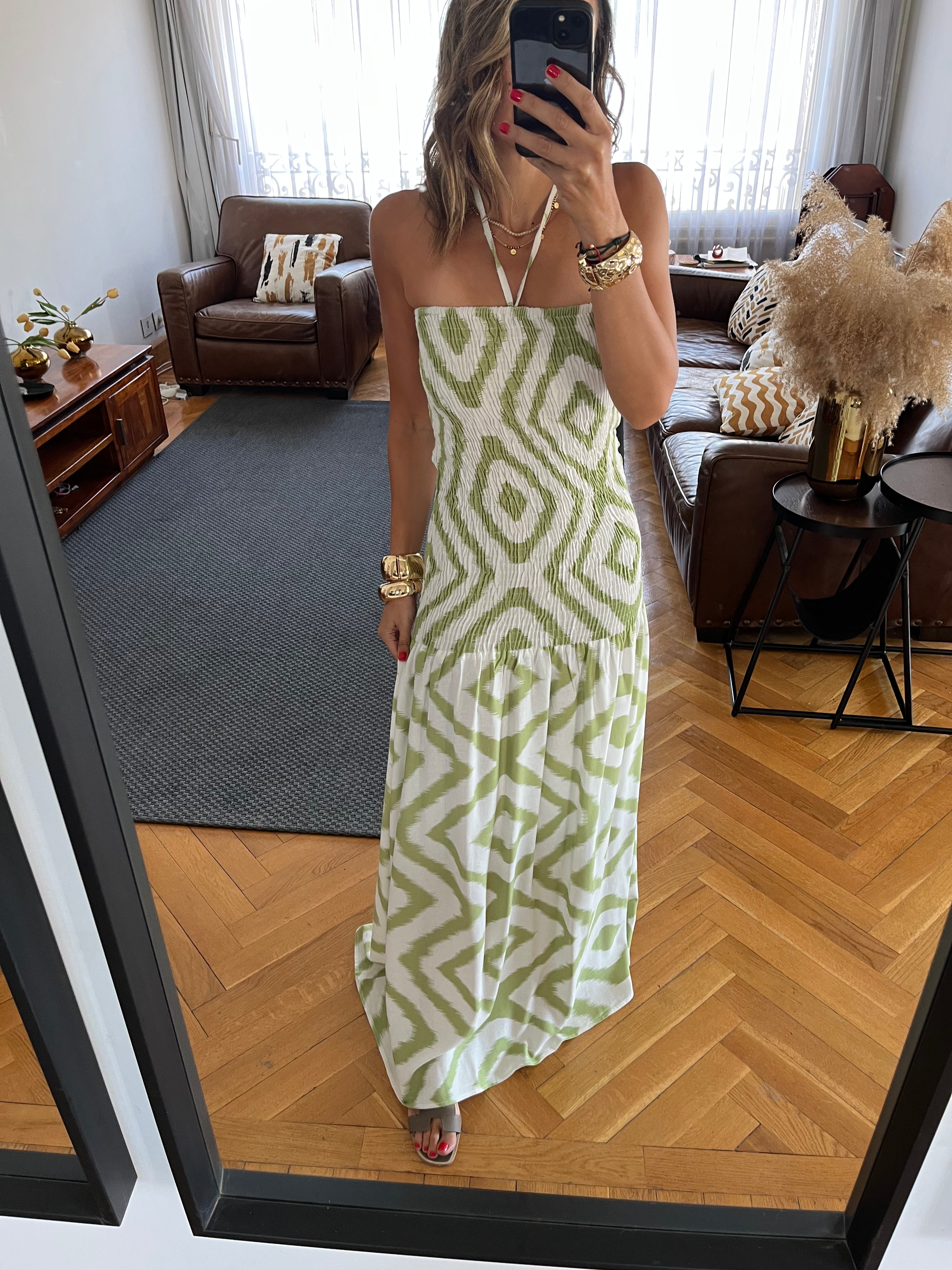 Olive Hawaiian Breeze Dress