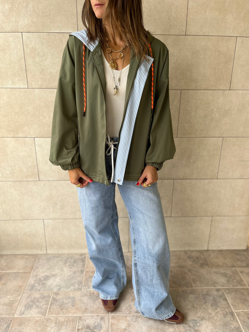 Olive Light Weight Hit The Town Jacket