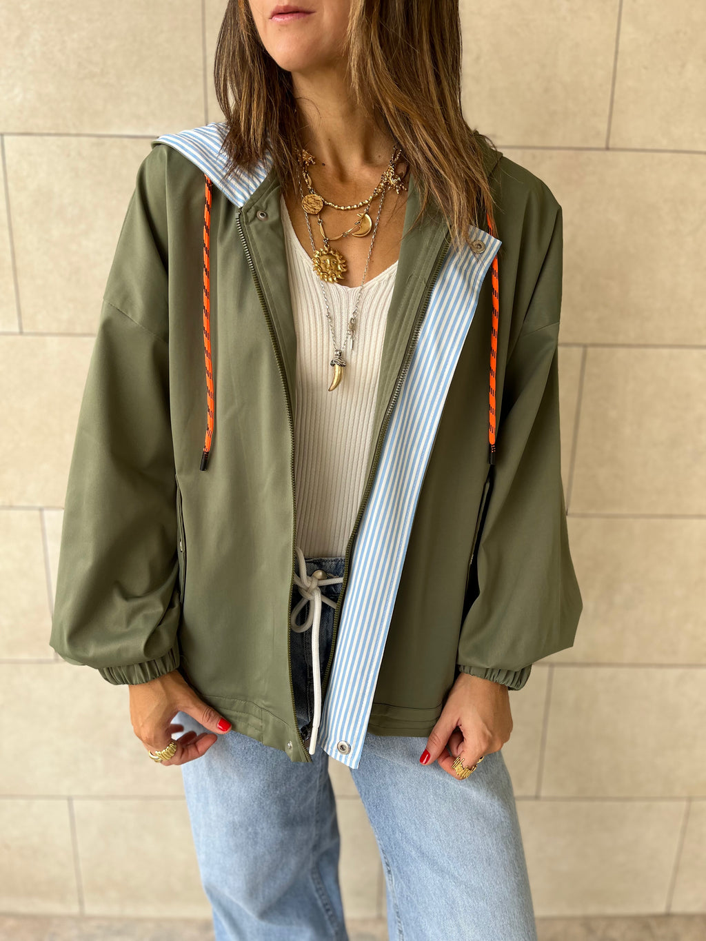Olive Light Weight Hit The Town Jacket