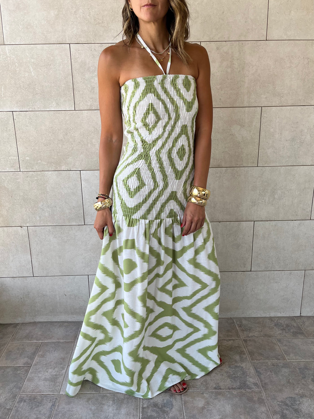 Olive Hawaiian Breeze Dress
