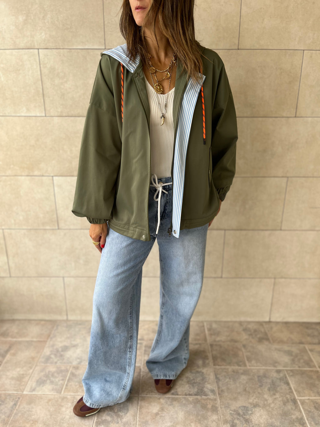 Olive Light Weight Hit The Town Jacket