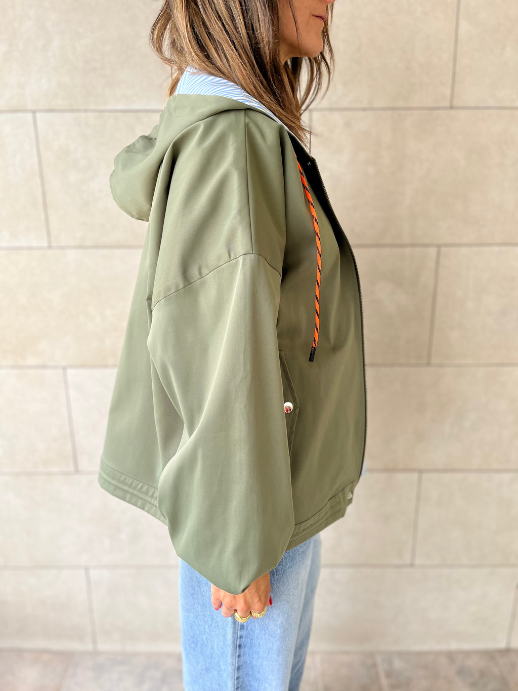 Olive Light Weight Hit The Town Jacket