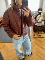 Burgundy Puffer Jacket