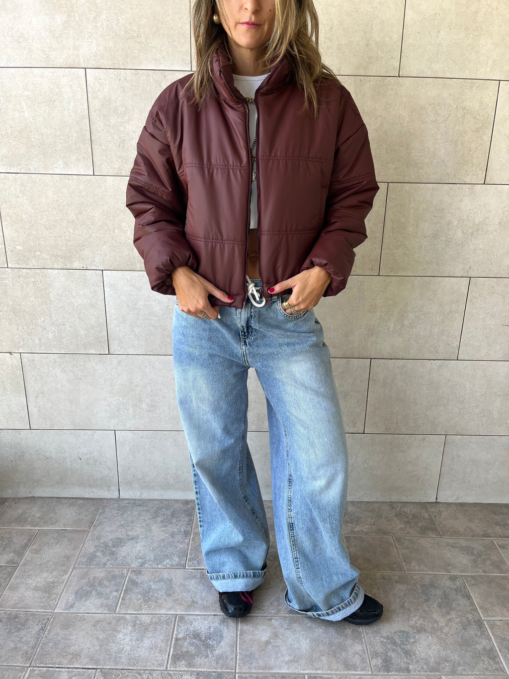 Burgundy Puffer Jacket