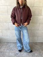 Burgundy Puffer Jacket