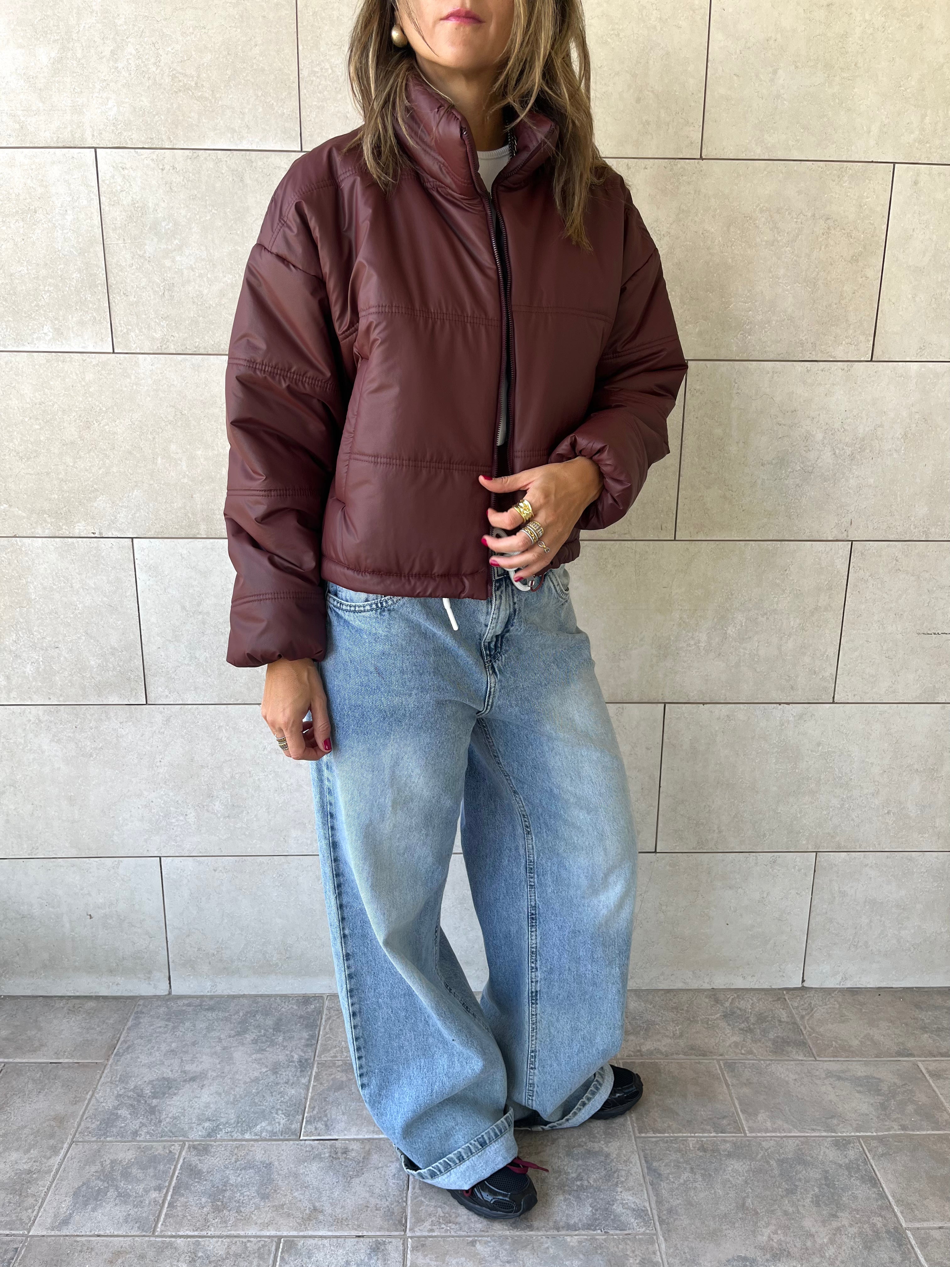 Burgundy Puffer Jacket