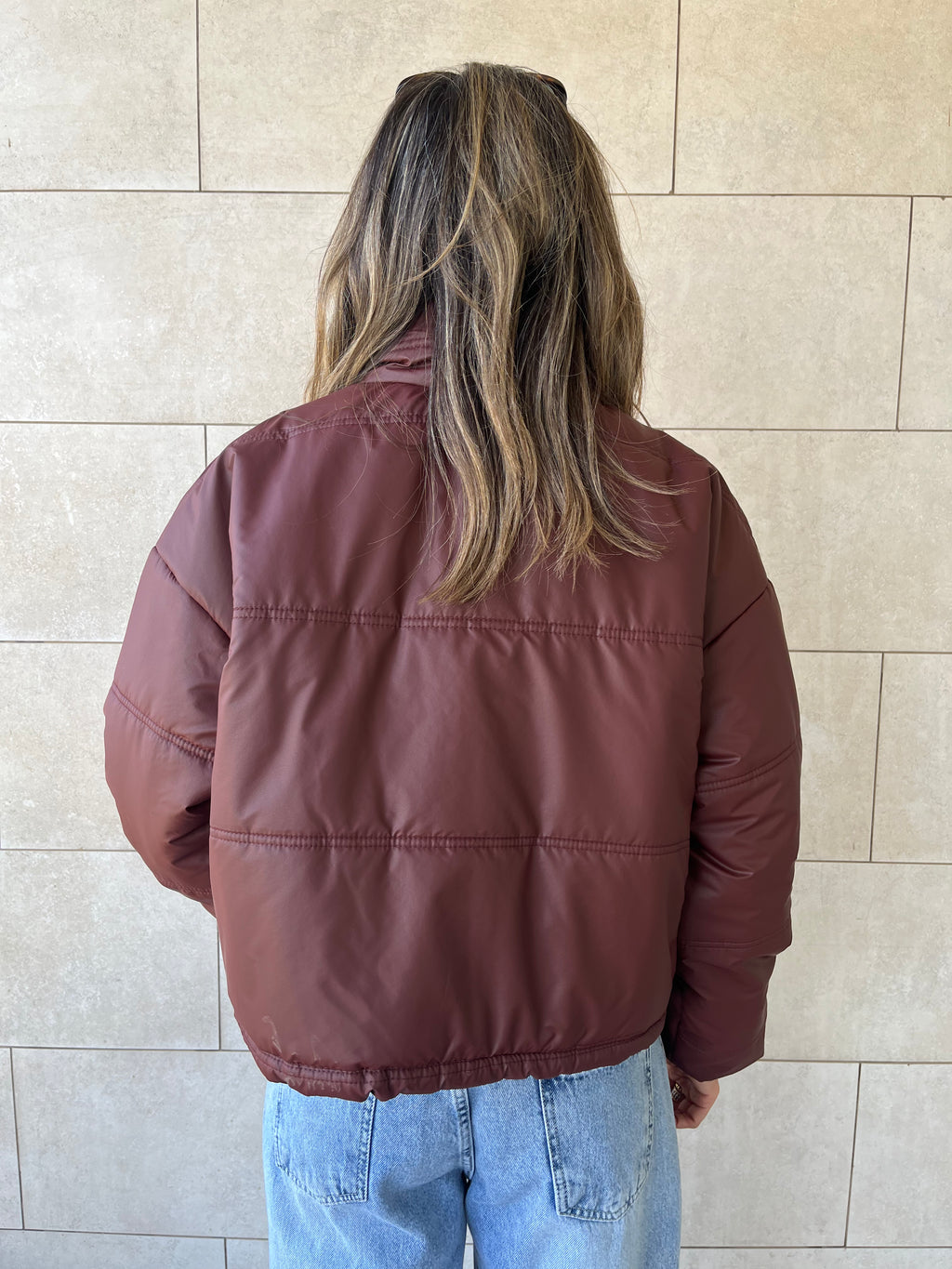 Burgundy Puffer Jacket