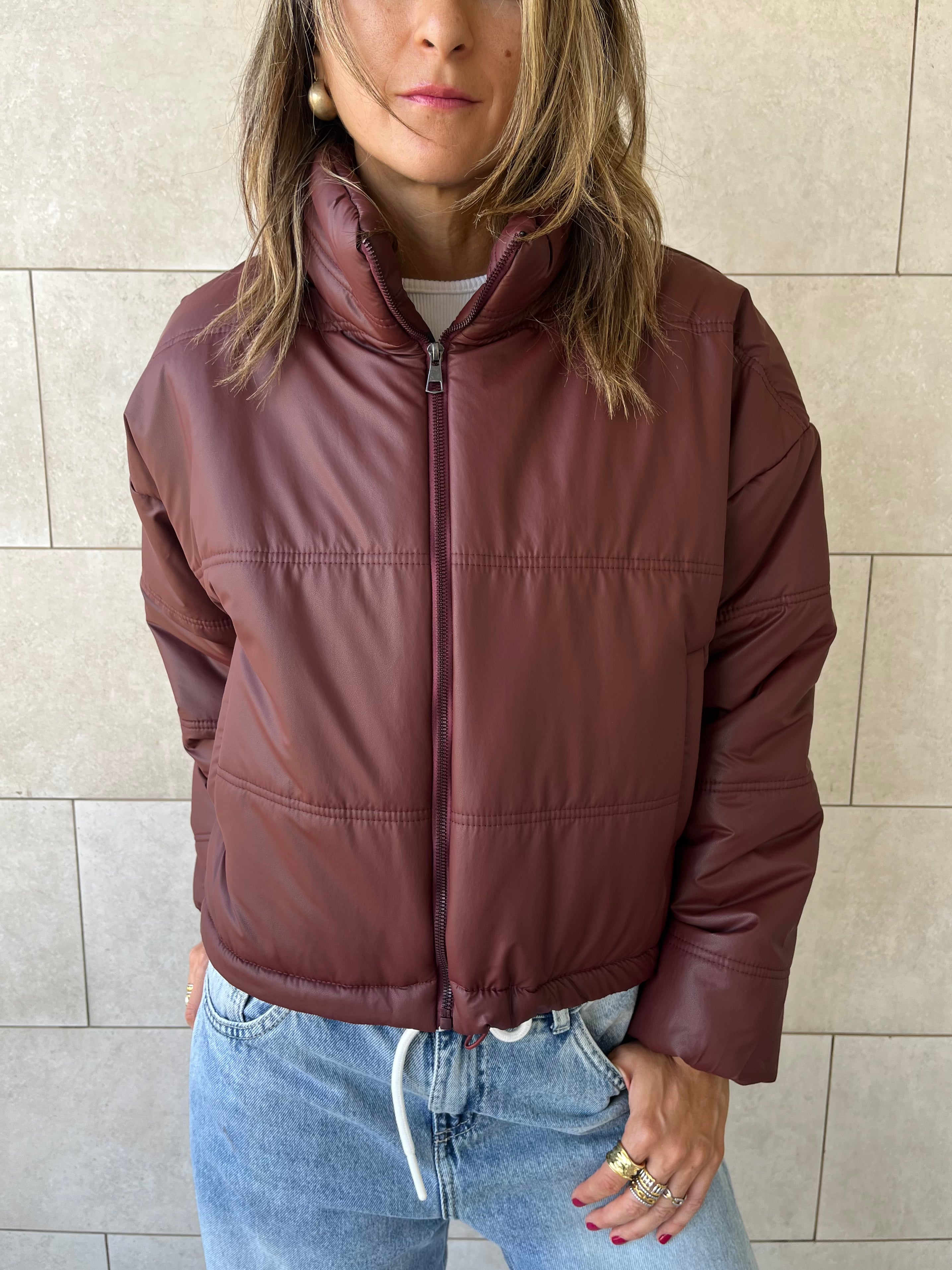 Burgundy Puffer Jacket
