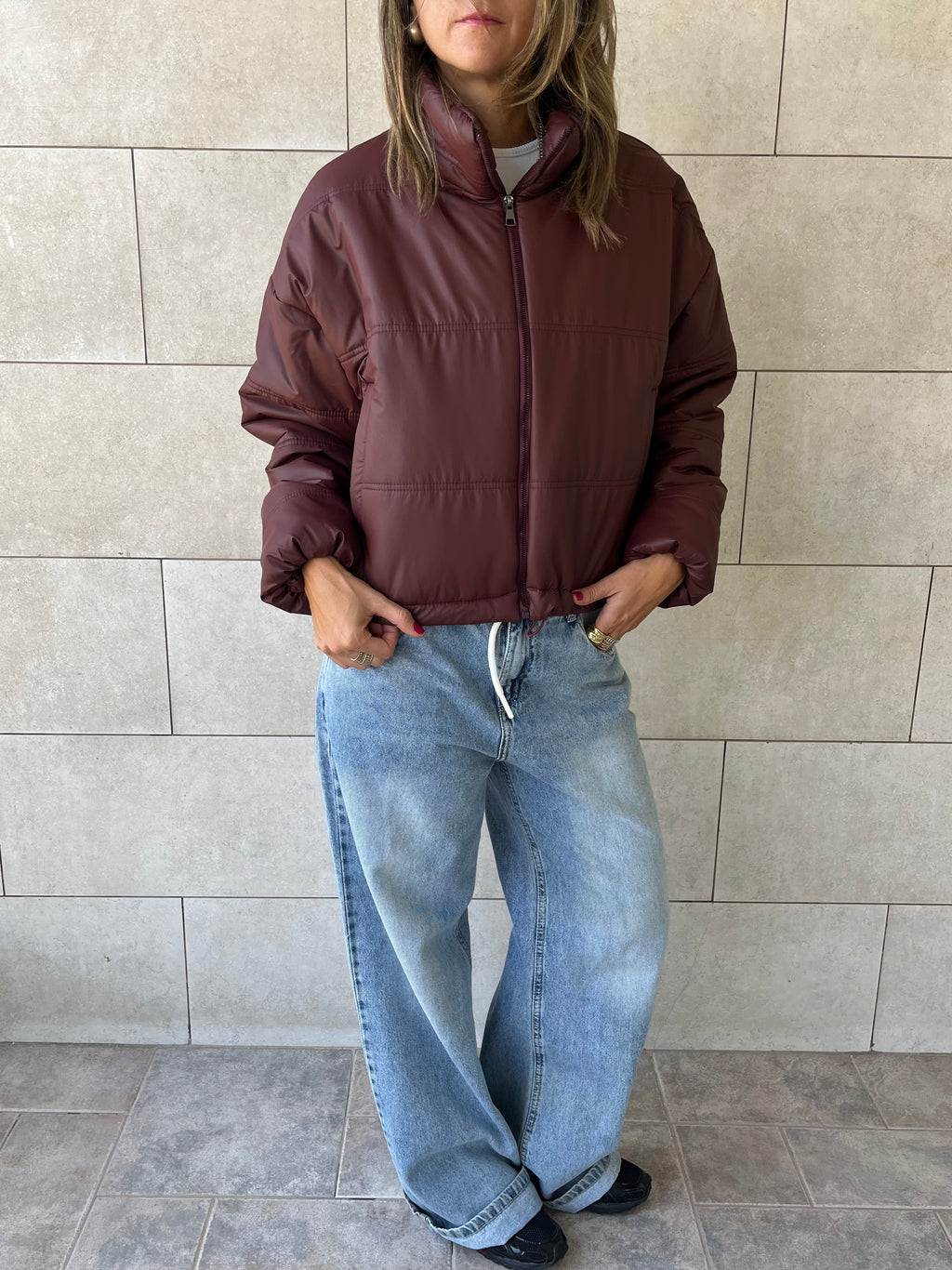 Burgundy Puffer Jacket