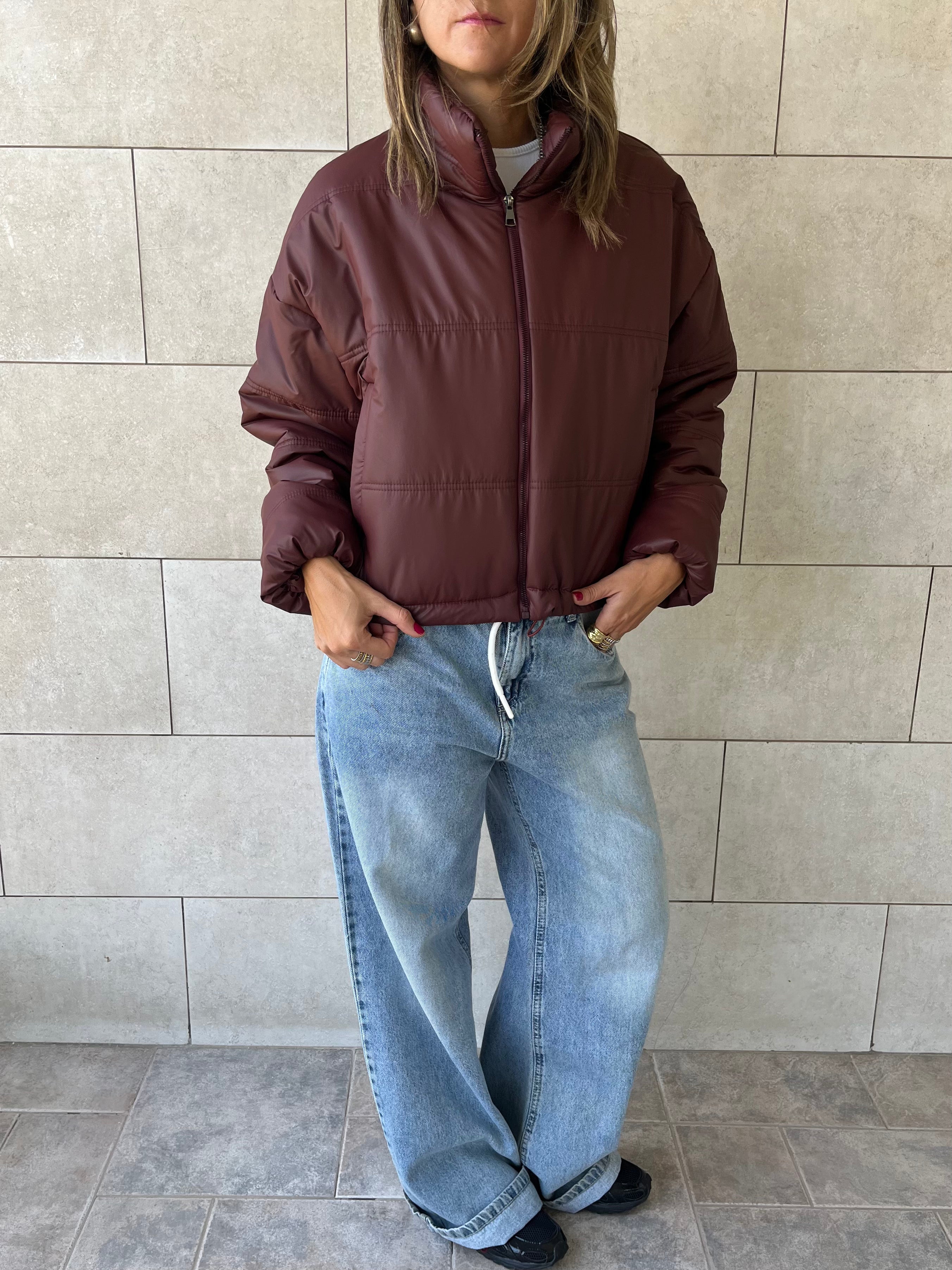 Burgundy Puffer Jacket