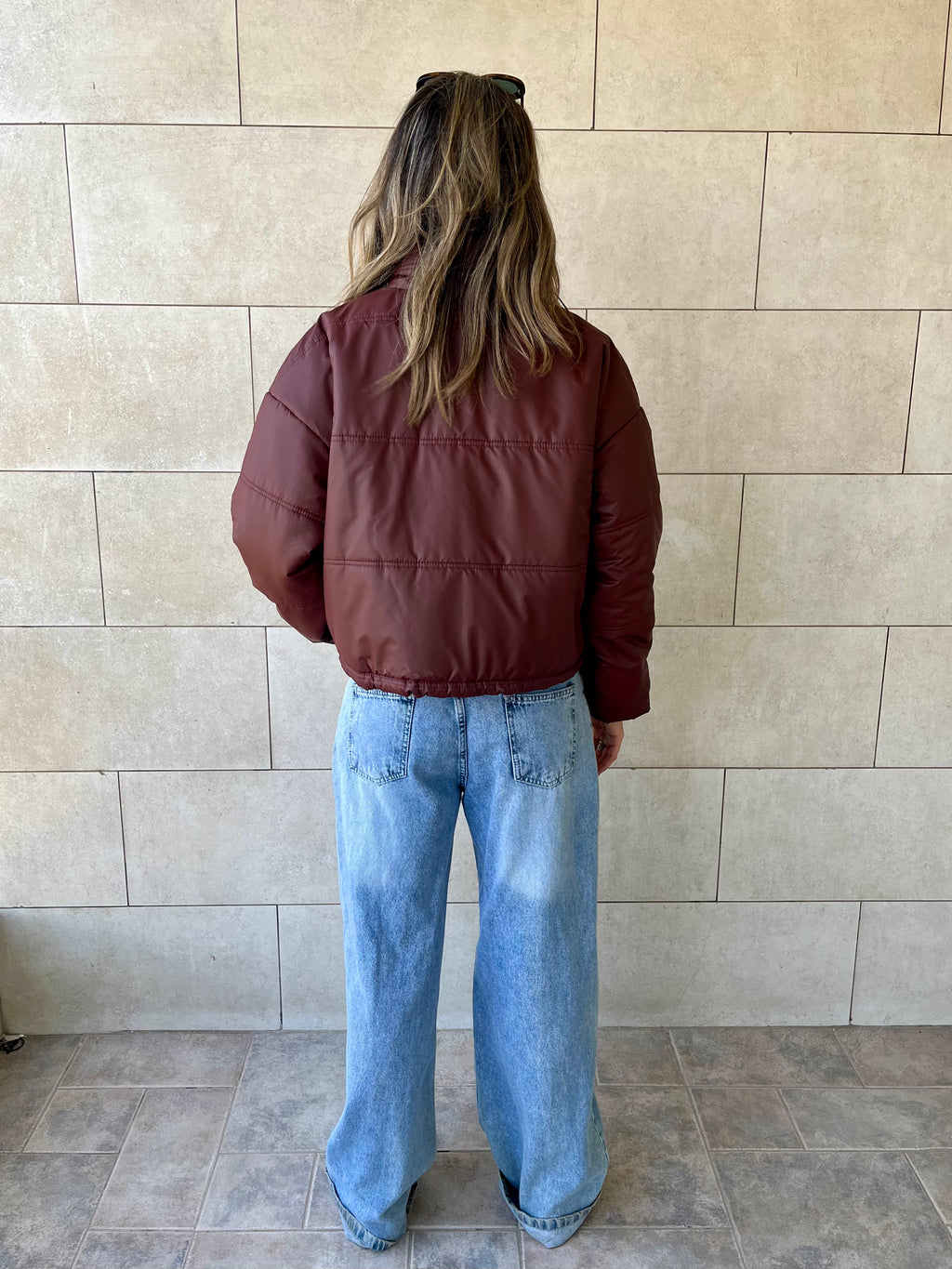 Burgundy Puffer Jacket