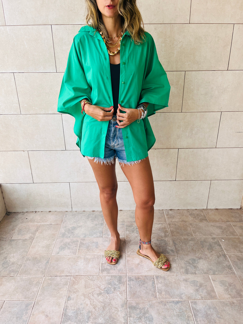 Green Pull Through Butterfly Shirt