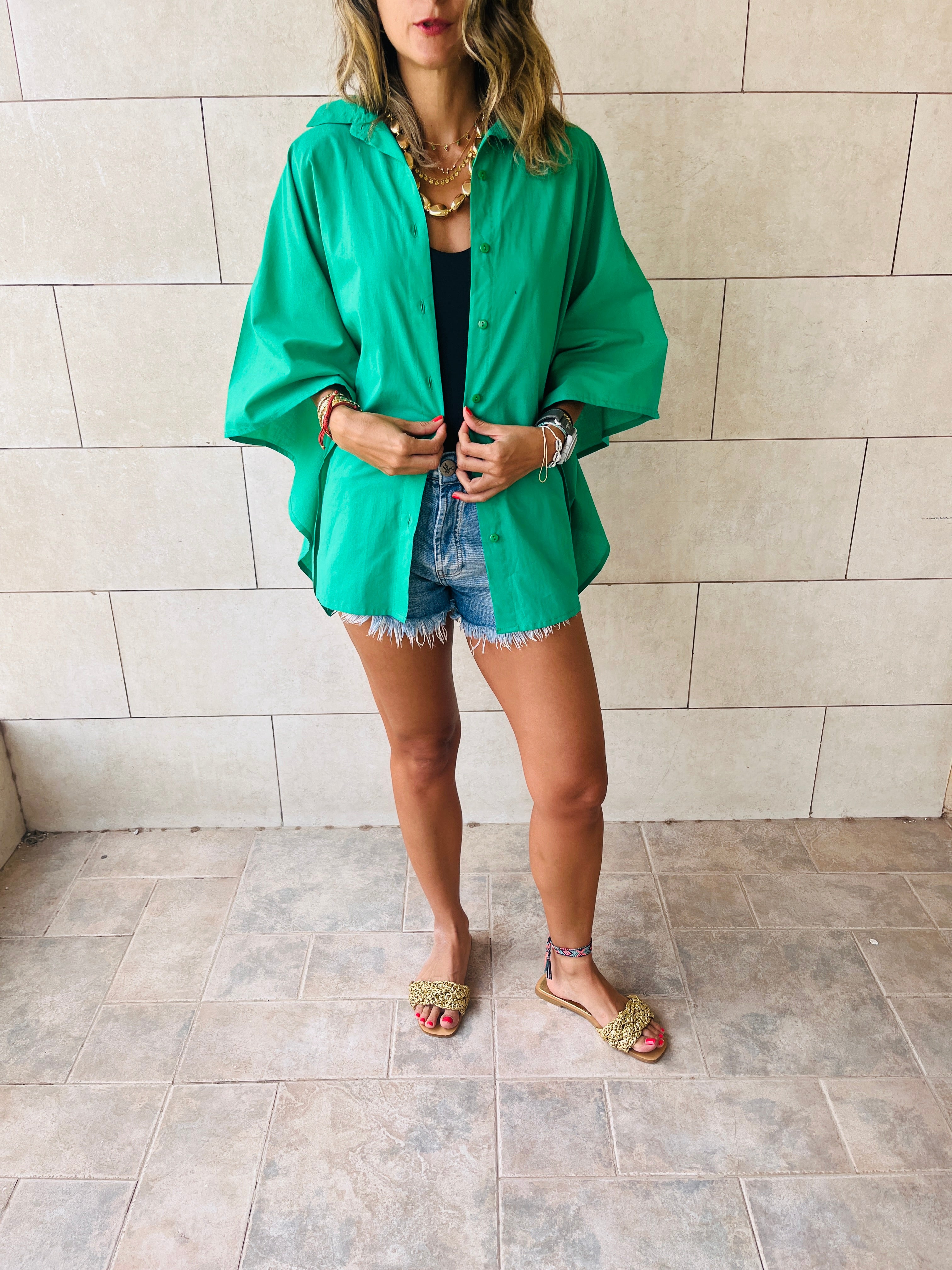 Green Pull Through Butterfly Shirt
