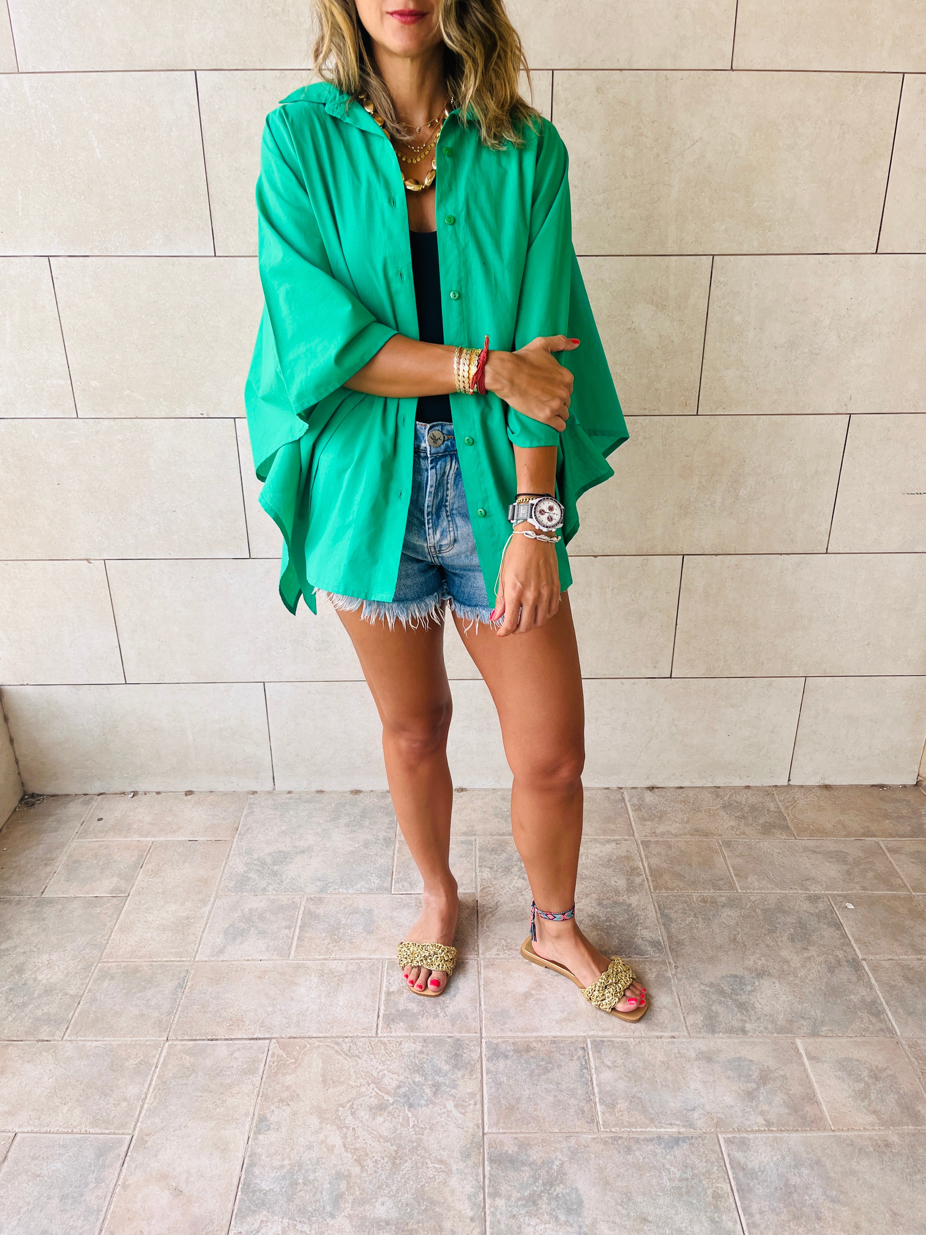 Green Pull Through Butterfly Shirt