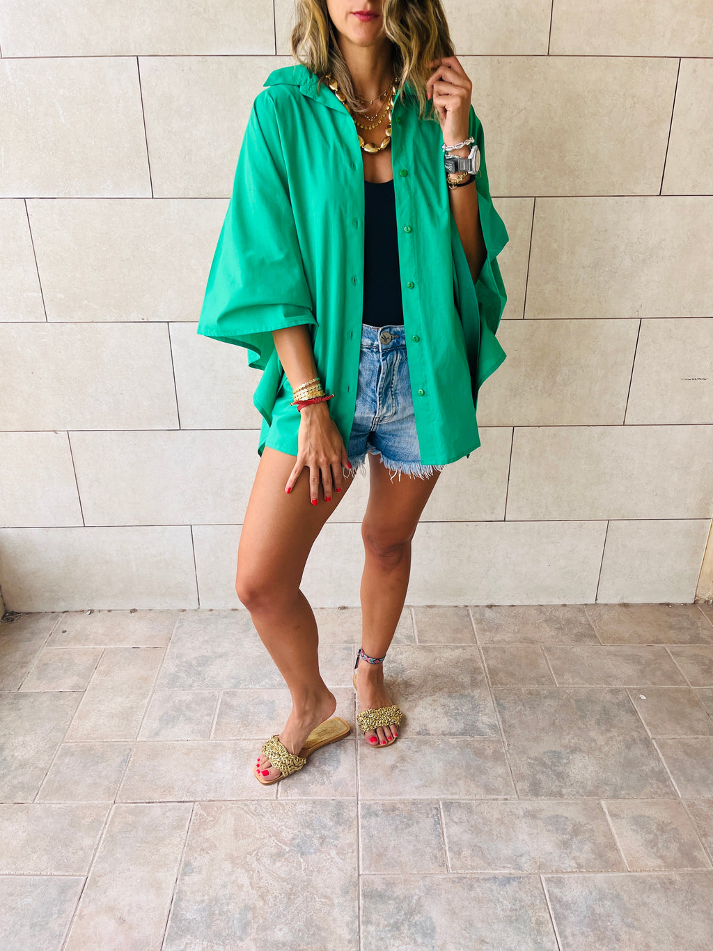 Green Pull Through Butterfly Shirt