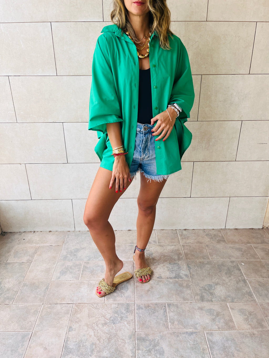 Green Pull Through Butterfly Shirt