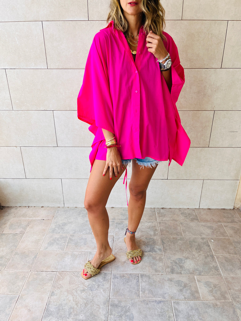 Fuchsia Pull Through Butterfly Shirt