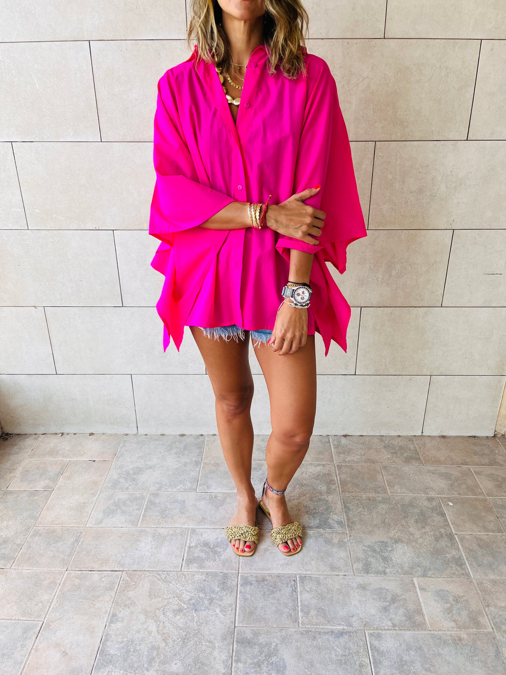 Fuchsia Pull Through Butterfly Shirt