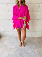 Fuchsia Pull Through Butterfly Shirt