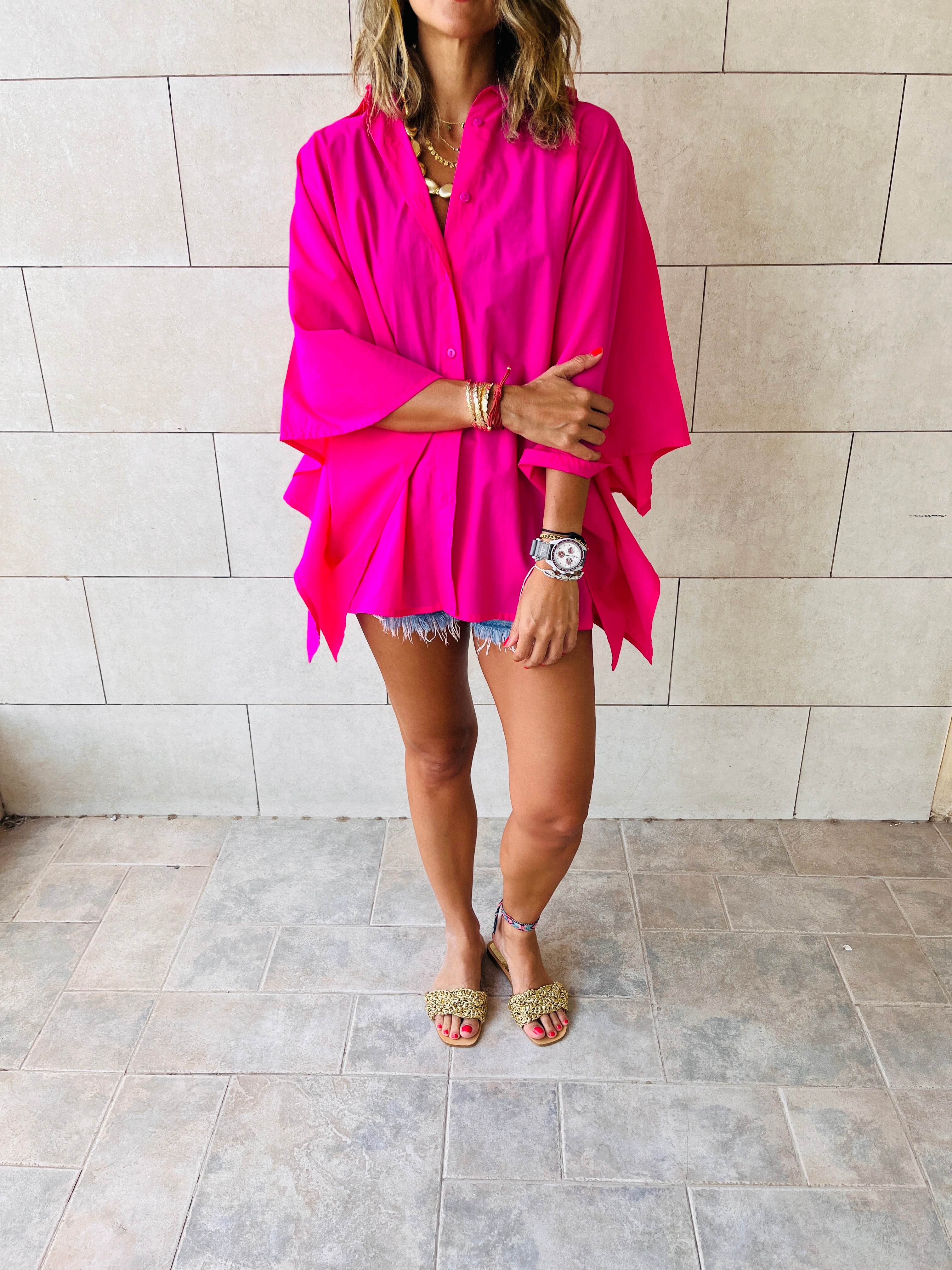Fuchsia Pull Through Butterfly Shirt