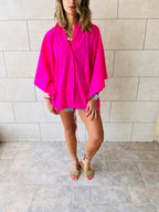 Fuchsia Pull Through Butterfly Shirt